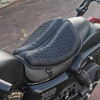 Складная гелевая подушка для сиденья мотоцикла, универсальная подушка для сиденья мотоцикла с 3D-сотовым амортизирующим дышащим чехлом для сиденья