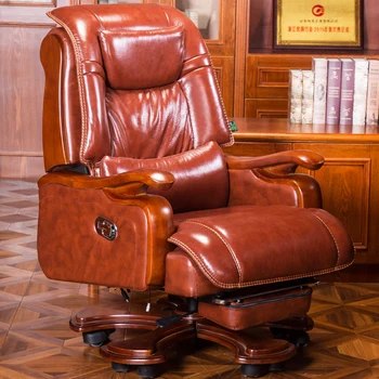 Кожаное компьютерное кресло Современное кресло для спальни с откидной спинкой, Подставка для ног, Вращающееся кресло, Мобильный дизайн, Роскошная Домашняя мебель Sedie Da Ufficio