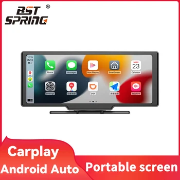 Портативный сенсорный экран с диагональю 10,25 дюйма, беспроводной планшет Apple CarPlay Android Auto, автомобильный Аудио-мультимедийный плеер, радио