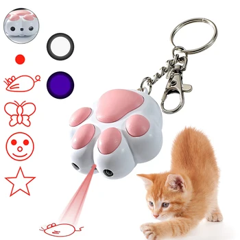 Интерактивные забавные игрушки для кошек в помещении Многофункциональные Игрушки для зарядки через USB Лазерные игрушки в форме кошачьей лапы Игрушки для дразнения кошек Забавные принадлежности для домашних животных