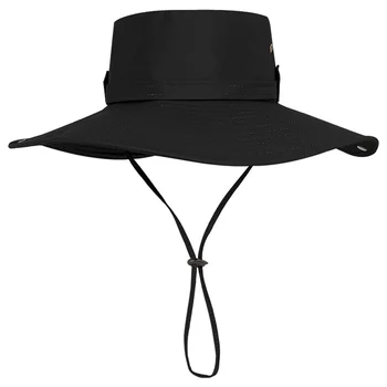 Новая летняя рыбацкая шляпа, повседневная широкополая шляпа, Солнцезащитная кепка, Рыбацкая шляпа с сетчатыми отверстиями, Широкополая шляпа, Дышащая Походная