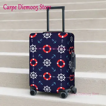 Чехол для чемодана с рисунком моряка в морском стиле, Принт Якоря, Защита аксессуаров для багажа для деловых поездок и отпуска