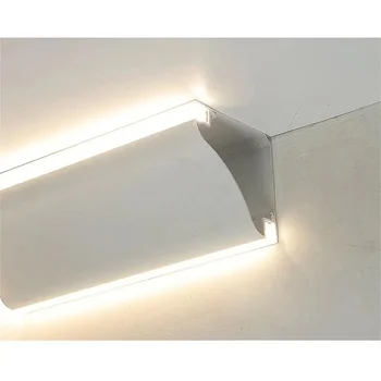1 м / шт. Для внутреннего угла гостиной, верхнего угла, без линии, Потолочный светильник для мытья стен, корыто для поверхностного монтажа, Линейный светодиодный Алюминиевый