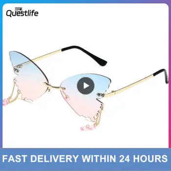 Индивидуальные очки Линзы-бабочки Красочные солнцезащитные очки для вечеринок Брендовые Дизайнерские очки для пк Подвески с драгоценными камнями