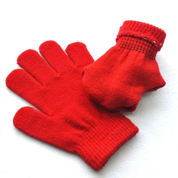 1 пара однотонных детских перчаток, зимние теплые перчатки для новорожденных мальчиков и девочек, унисекс, варежки с полными пальцами для малышей 5-11 лет