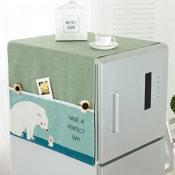 Крышка холодильника с вентилятором Ins, которую можно стирать, маслостойкая, крышка холодильника с одинарной и двойной дверью, тканевый чехол, место для хранения полотенец, Micr