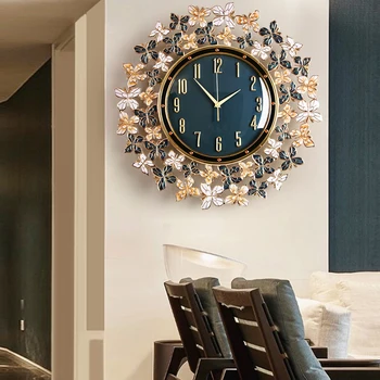 Эмалированные часы с бабочкой, настенные часы для гостиной, Домашний Модный Европейский стиль, Легкое Роскошное настенное украшение для творчества, Кварцевые часы